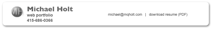 Michael Holt web portfolio header
